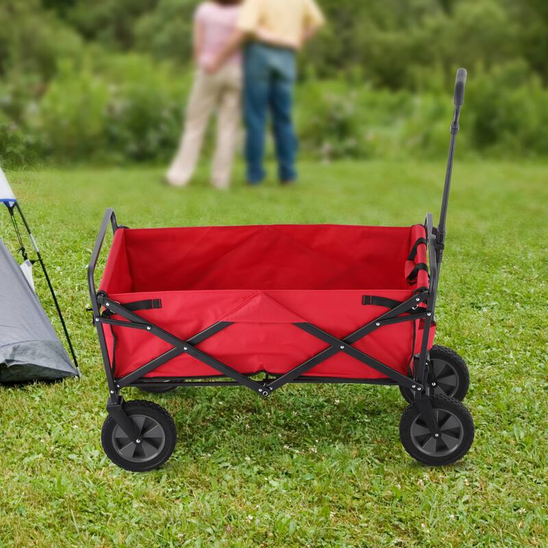 GDY Convenient Outdoor Camping Wagon, Folding Cart with Wheels, Outdoor Shopping Trolley