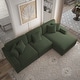 preview thumbnail 74 of 132, 118" W Corduroy L-shape Modular Sectional Sofa with Pillows