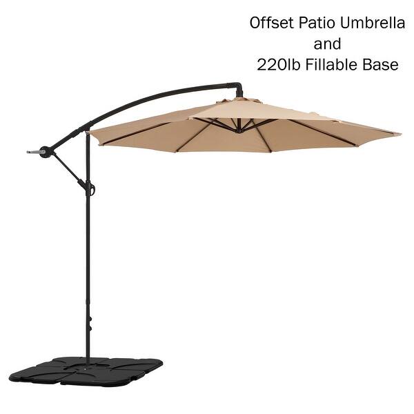 base for curved patio umbrella CHRISTOPHER KNIGHT HOME Yorwick Outdoor 18.9 in W x 12.4 in. H Metal,  Ceramic Tile and Concrete Round Patio Umbrella Base in Mixed Color 177548