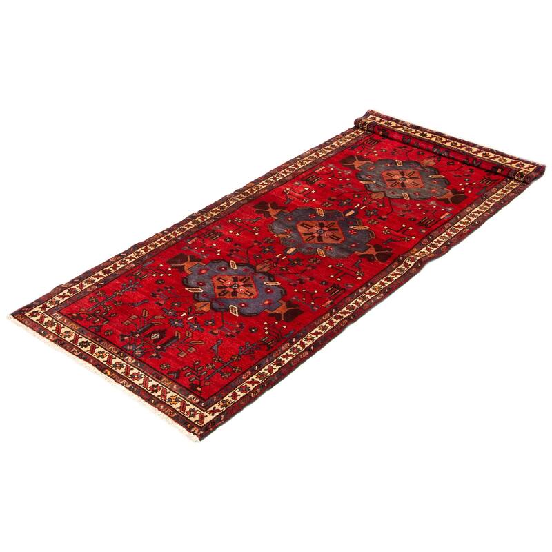 ECARPETGALLERY Hand-knotted Andelz Red Wool Rug - 3'7 x 9'8