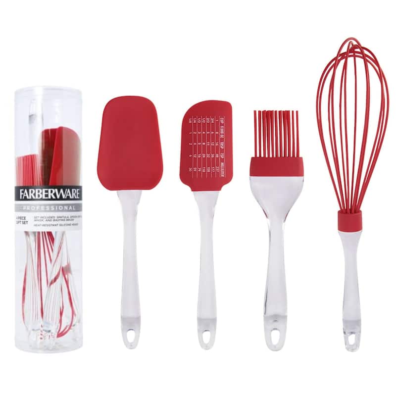 Farberware 4 Piece Utensil Set - Red