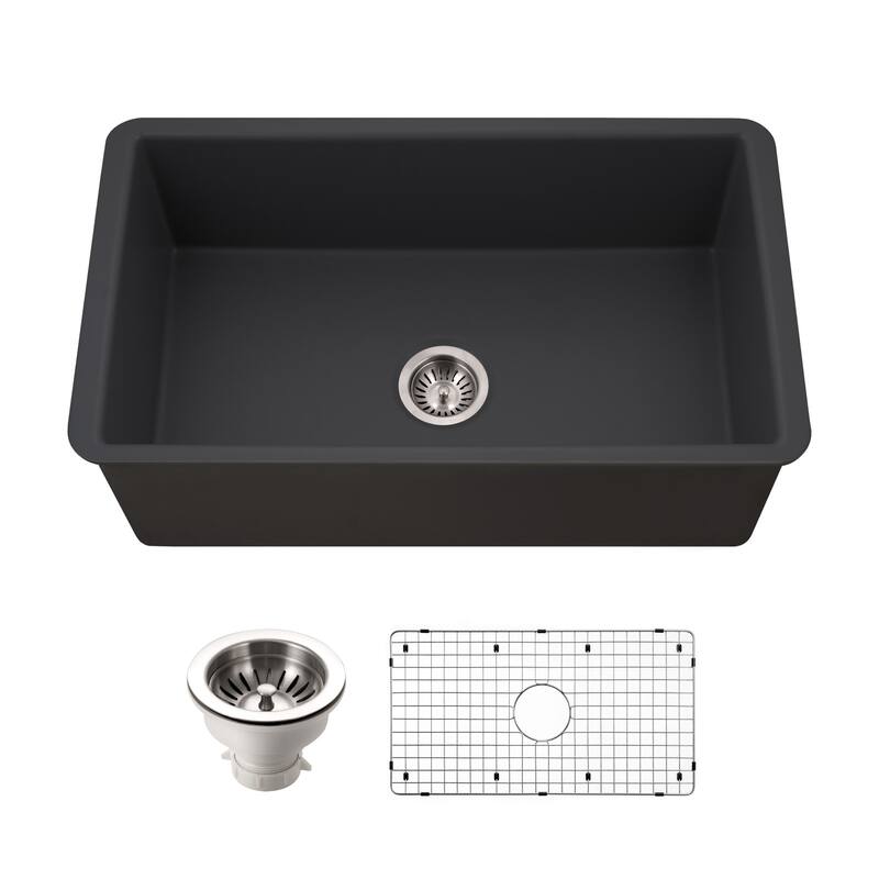 Houzer PTU-3600-C Platus 32" Undermount Single Basin Fireclay Kitchen