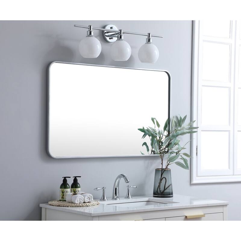Ezra Soft Corner Metal Rectangular Mirror
