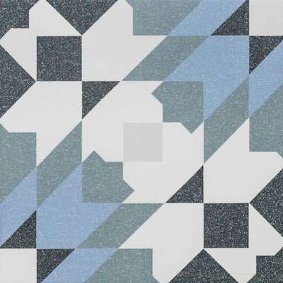 The Tile Life Garden Peony 8x8 Blue Porcelain Floor & Wall Tile