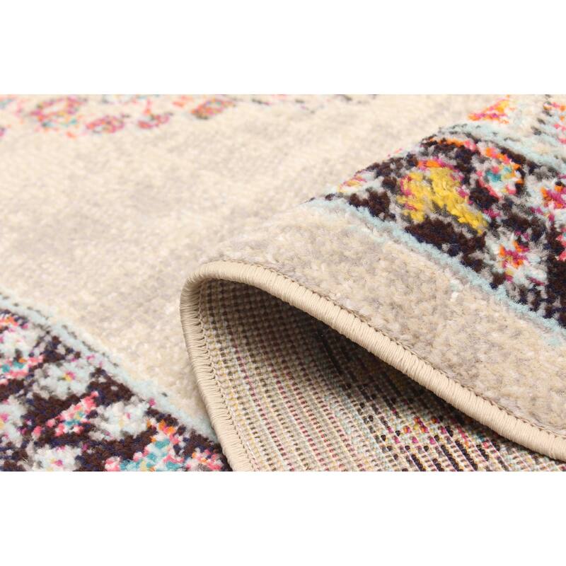 ECARPETGALLERY Machine Made Lea Ivory Area Rug