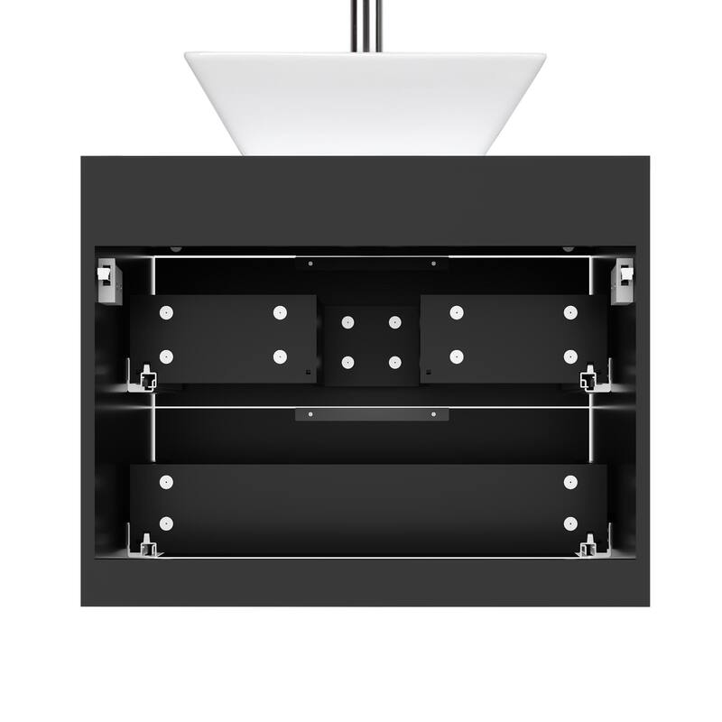 Modern Wall Mounted Bathroom Vanity Set with Vessel Sink & Faucet