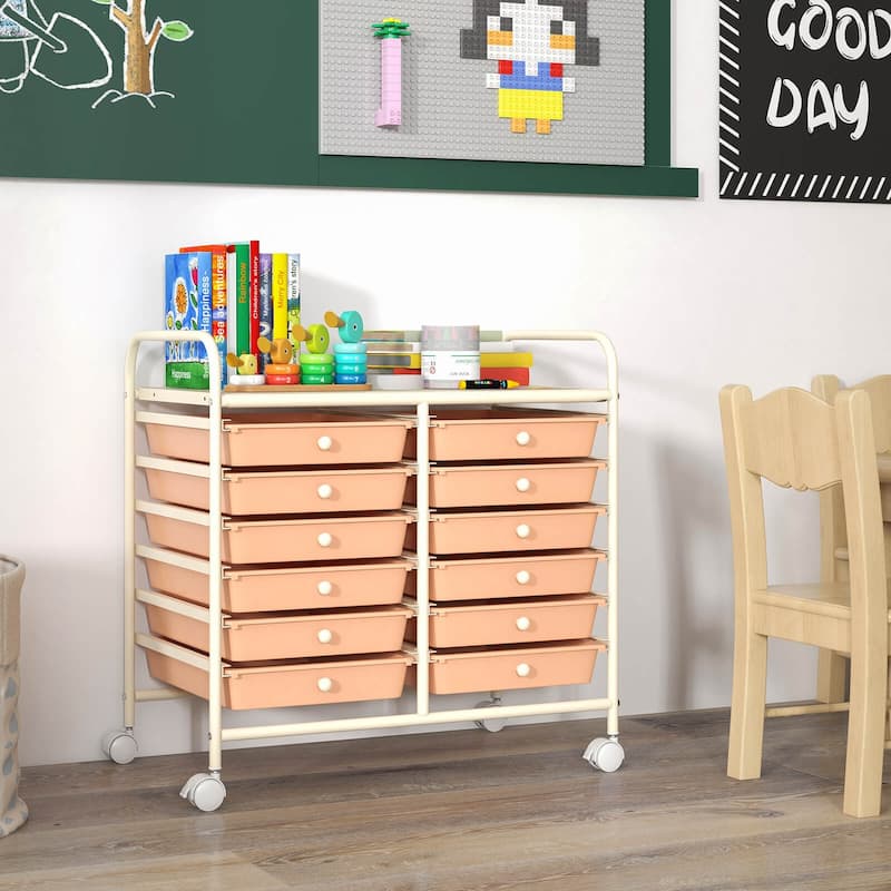 Costway 12 Drawers Rolling Cart Storage Scrapbook Paper Studio - See Details