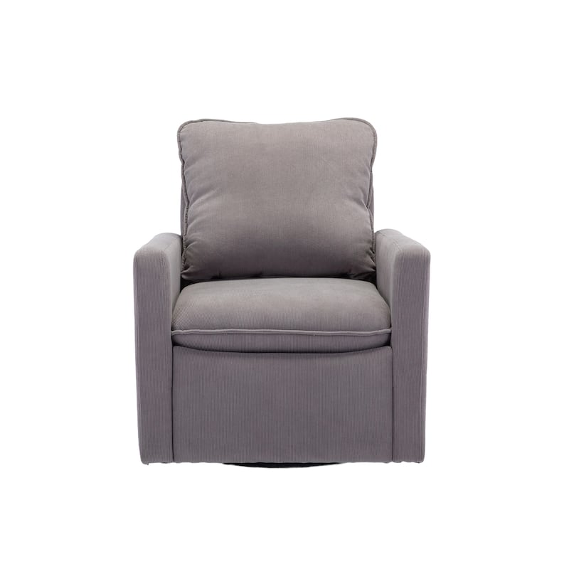 Velvet Upholstered 360 Degree Swivel Accent Sofa Chair with a pillow