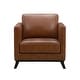 preview thumbnail 7 of 12, Abbyson Woodstock Mid Century Top Grain Leather Chair
