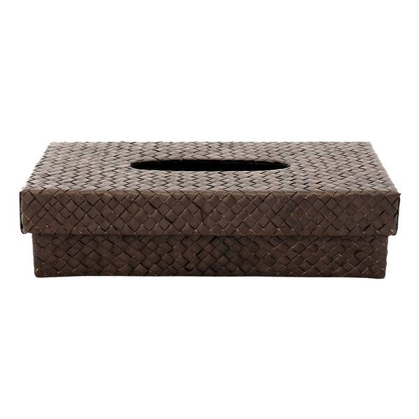 Pandan Dark Brown Woven Tissue Napkin Box Cover Holder Rectangle