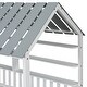 preview thumbnail 9 of 7, Twin Size Kids House Bed with Roof, Guardrail and Storage Shelves, Funny Wood Platform Bed Frame