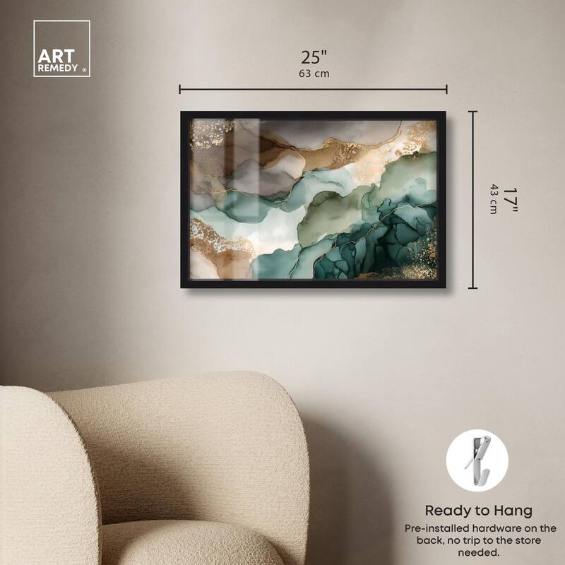 Golden Estuary I Shadowbox by Art Remedy