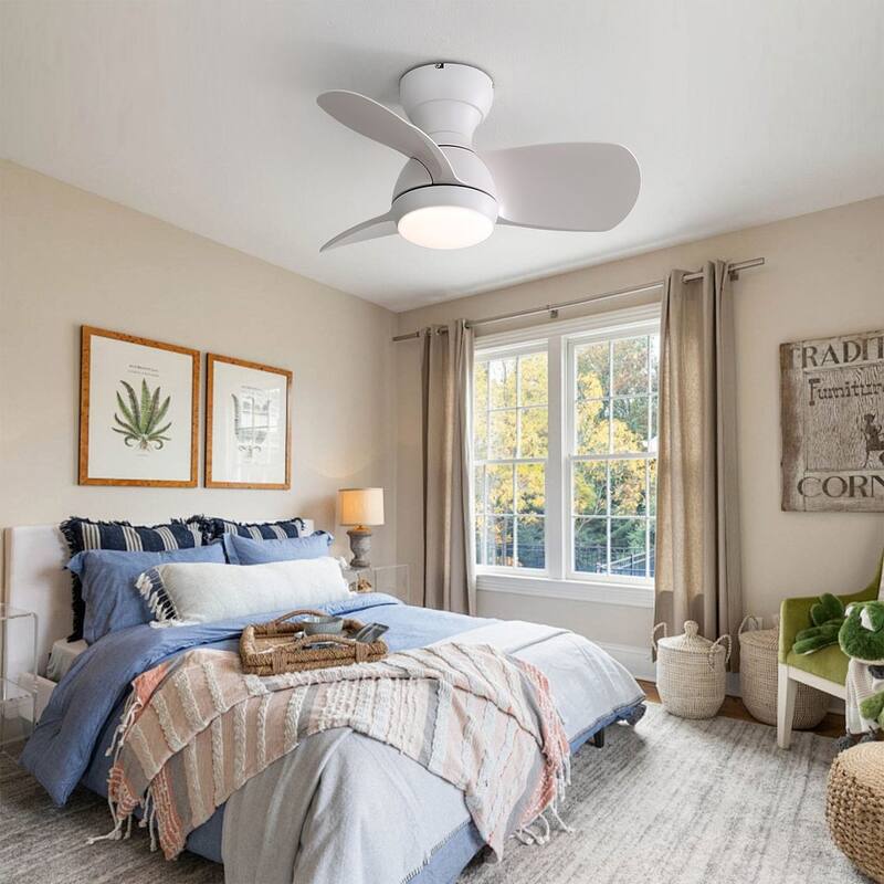 23" Modern Dimmable LED Ceiling Fan Light with Remote Control