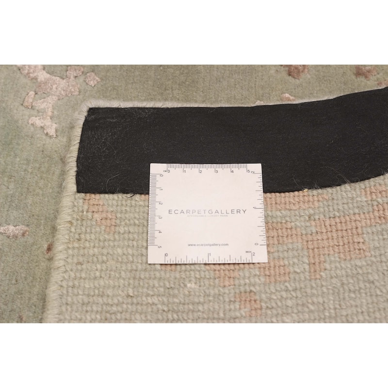 ECARPETGALLERY Hand-knotted Opulence Green Viscose, Wool Rug - 9'10 x 10'0