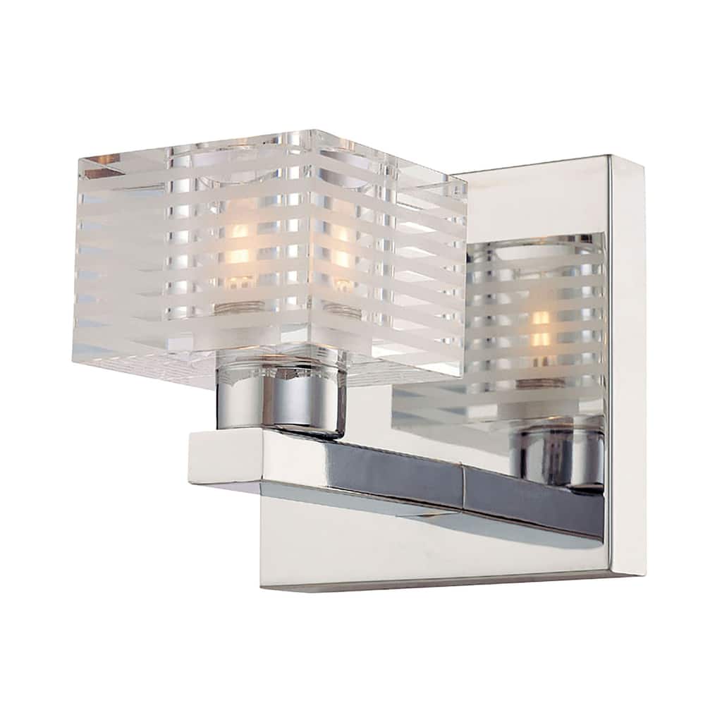 Elk Home Quatra Chrome Glass 4.8 Inch Wide Vanity Light