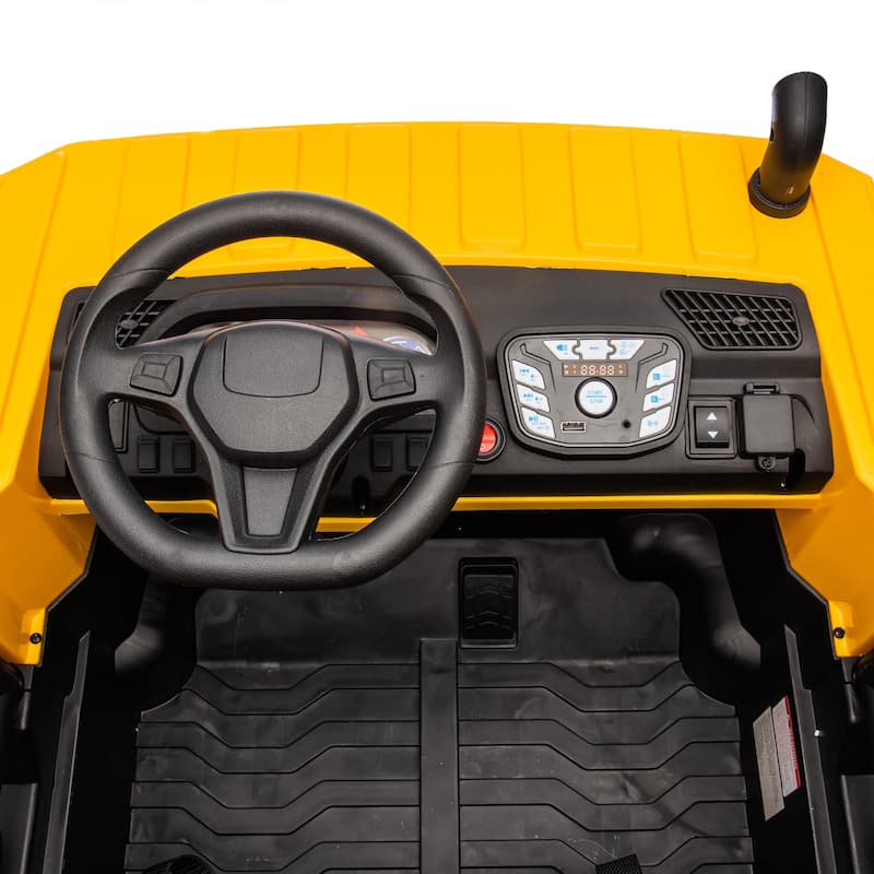 24V Two-seater Kids Ride On Electric Car W/parents control,Seat width 19.69in,E-rear dump,For Kids Aged 3+