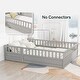 preview thumbnail 4 of 12, Full-Size Floor Bed Frame with Tall Safety Guardrails and Access Door Play