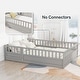 preview thumbnail 4 of 25, Full Size Pine Floor Bed with Guardrail & Door