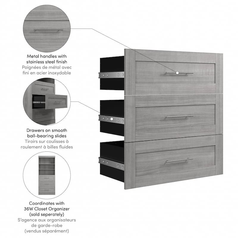 Pur 3 Drawer Set for Pur 36W Closet Organizer by Bestar