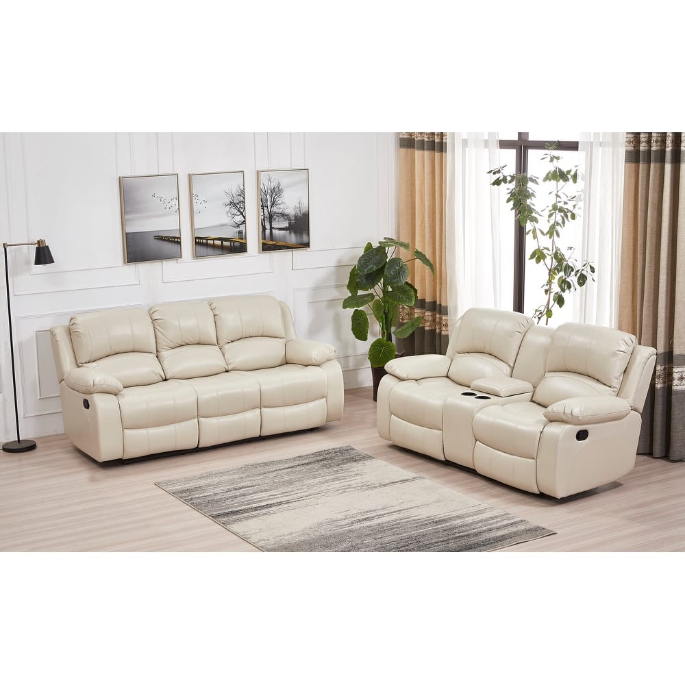 Betsy Furniture 2 Piece Bonded Leather Reclining Living Room Set, Sofa and Loveseat
