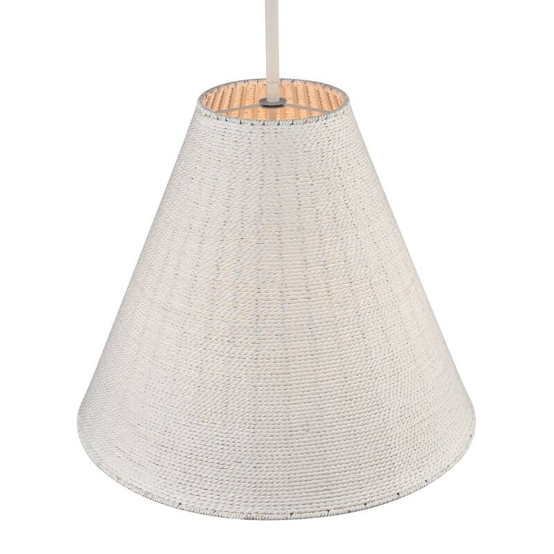 Elk Home Sophie White Coral Finish With White Paper Rope Shade Pendant