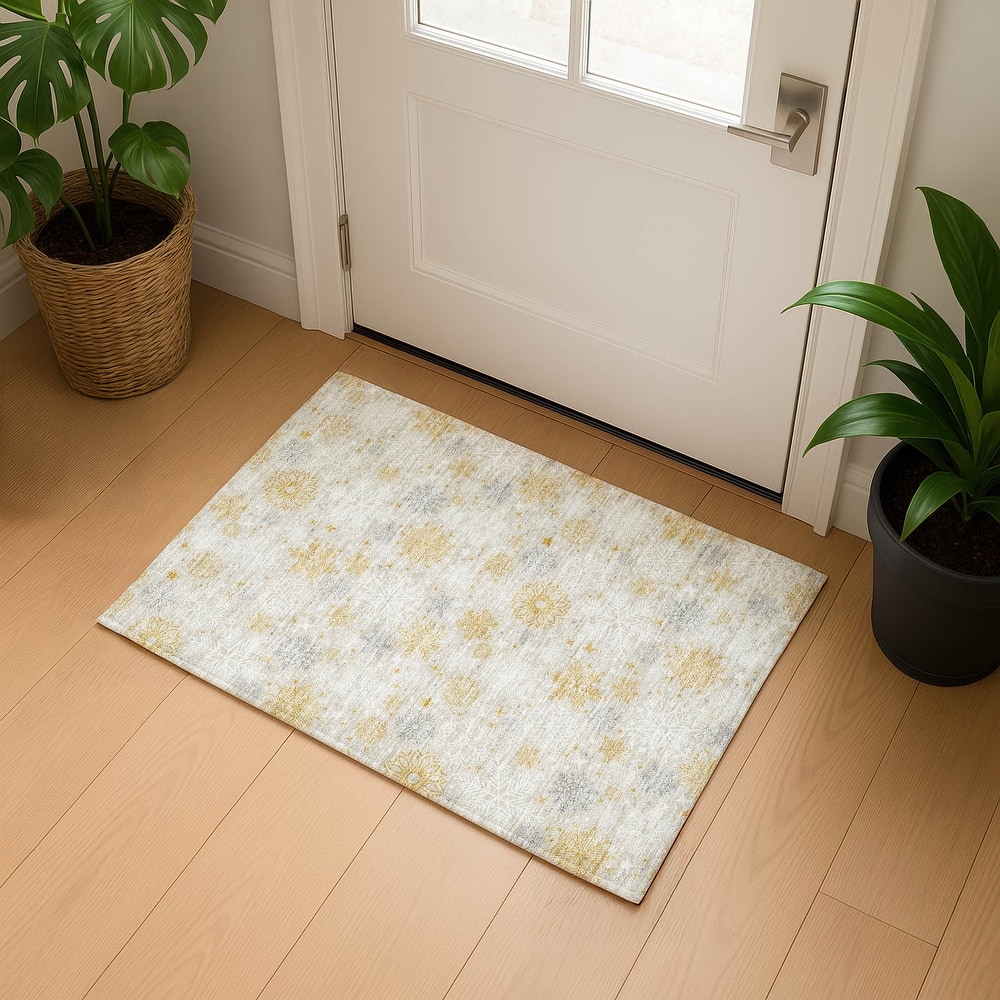 Premium Washable Super Soft Winter Snowflake Mayfield Rug