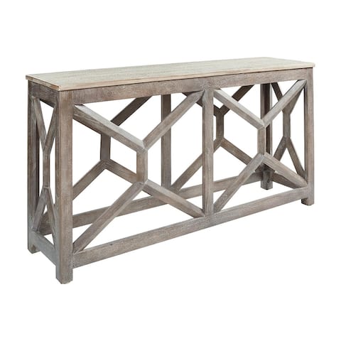 Lanzburg Antique Gray Modern Farmhouse Console Sofa Table