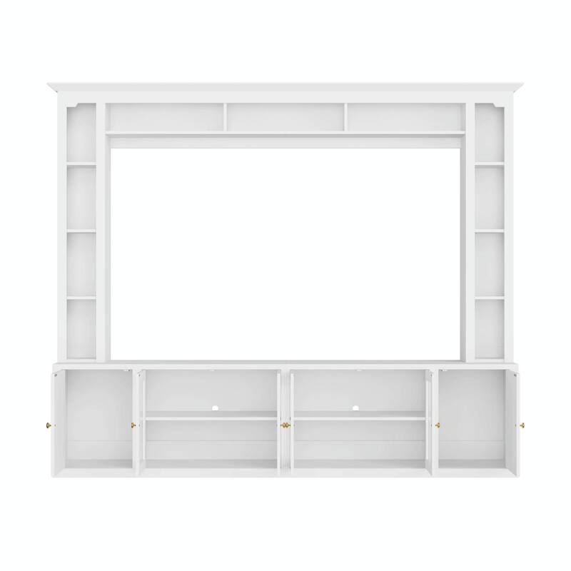 4-Piece Modern Entertainment Center Wall Unit with Bookshelves - All-in-1 Large TV Stand for TVs Up to 80"