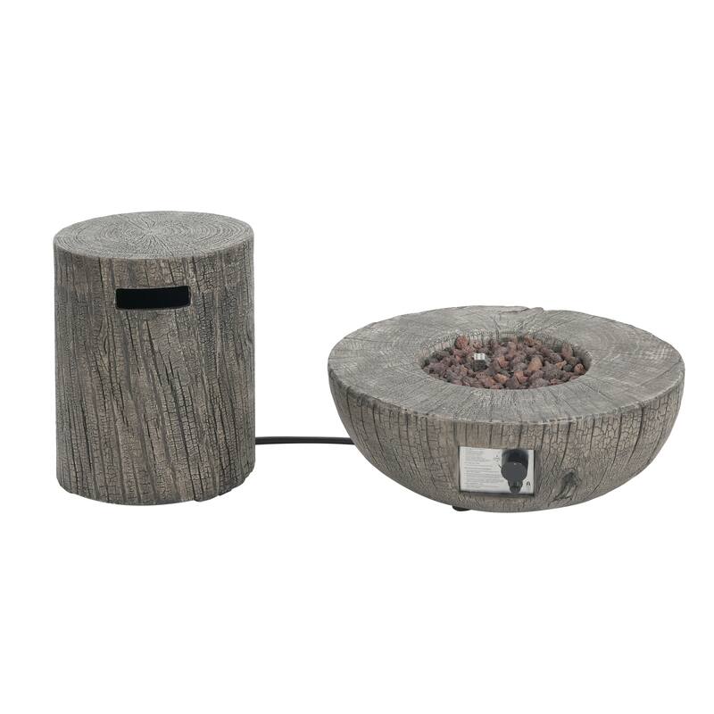 Christopher Knight Home - Mason Outdoor Patio Fire Pit and Side Table Set with Durable MGO Construction