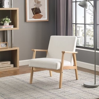 Mid Century Velvet Accent Chair Modern Armchair with Solid Rubber Wood ...