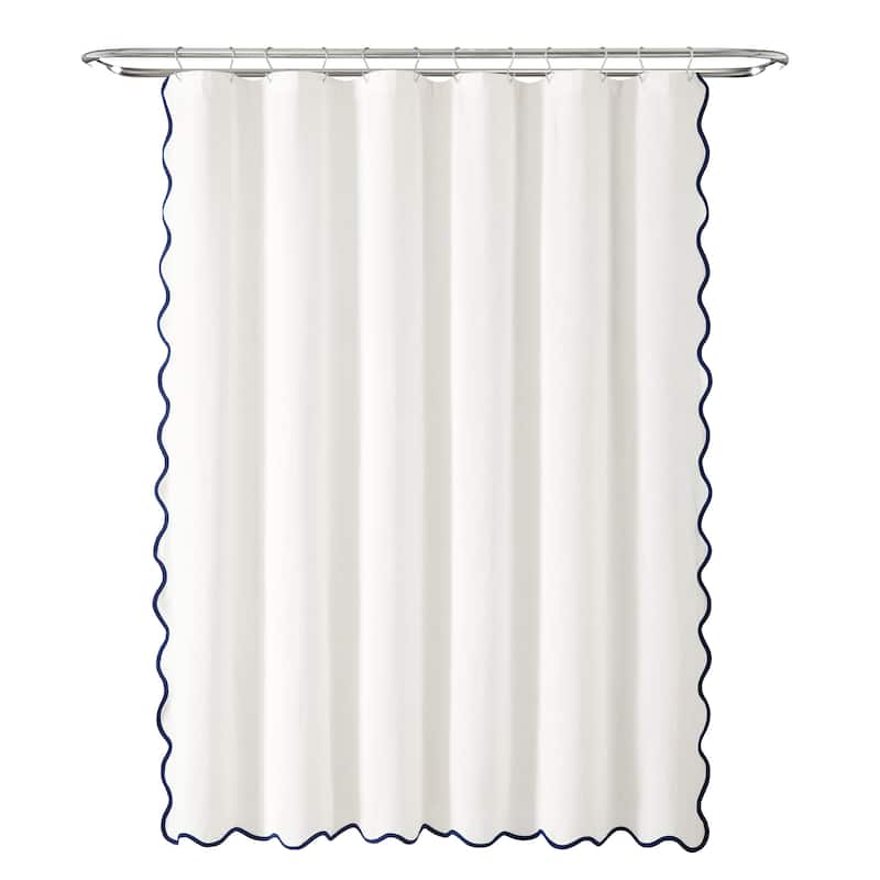 Lush Decor Coastal Chic Scallop Edge Shower Curtain Single