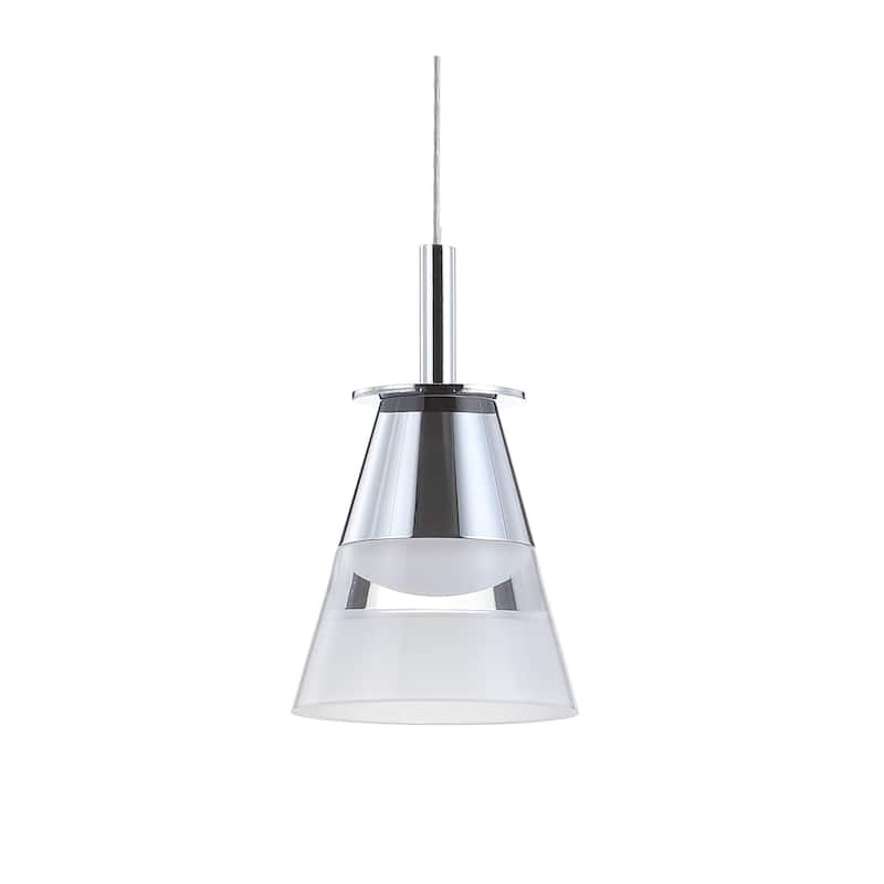 Orion 5" 1-Light Adjustable Metal Integrated LED Pendant, Chrome by JONATHAN Y