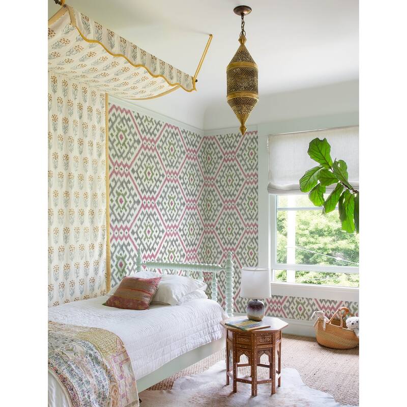 A-Street Prints Solola Fuchsia Ikat Wallpaper