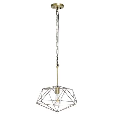1 Light 16" Modern Metal Wire Paragon Hanging Ceiling Pendant Fixture