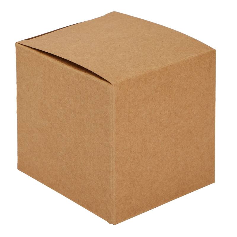 Blue Panda 50 Pack Kraft Brown Paper Gift Boxes, Bulk Set with Ribbon and Stickers, 3x3x3"
