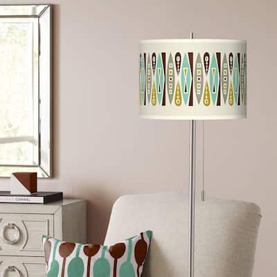 Modern Floor Lamp 62" Tall Brushed Nickel Shade Living Room - 13" x 62"