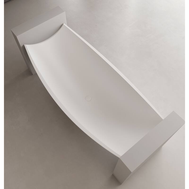 ALFI brand HammockTub2-WM White Matte 71" Solid Surface Resin Suspended Wall Mounted Hammock Bathtub