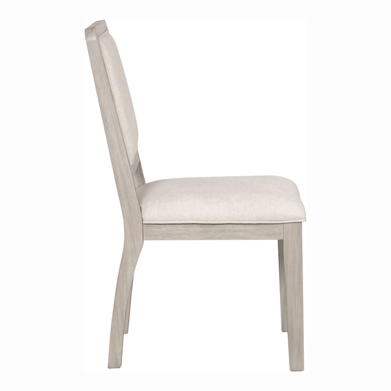 Furniture of America Billet Modern Natural Oak Wood Upholstered Side Chair (Set of 2)