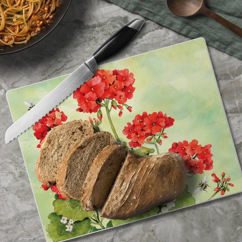 3mm Heat Tolerant Tempered Glass Cutting Board 10” x 8” Manufactured in the USA Dishwasher Safe - Multi
