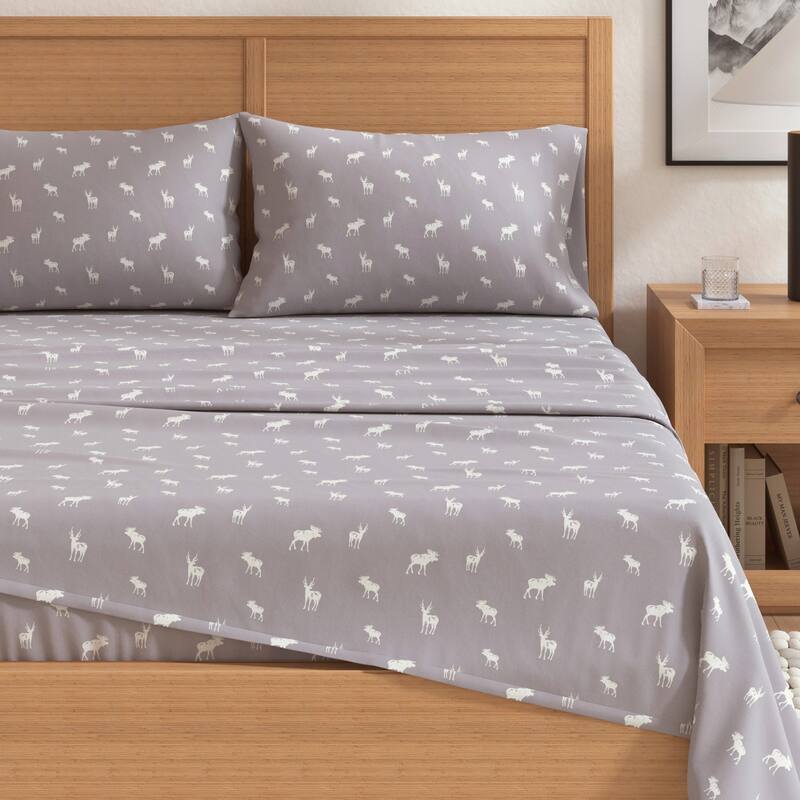 Linery & Co. Winter Turkish Cotton Double-Brushed Flannel Bed Sheet Set