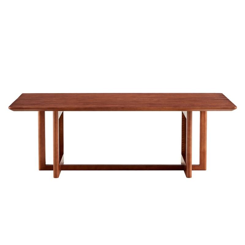Chinese style log wind Imitation rattan tea table rectangular solid wood coffee table small family living room tea table
