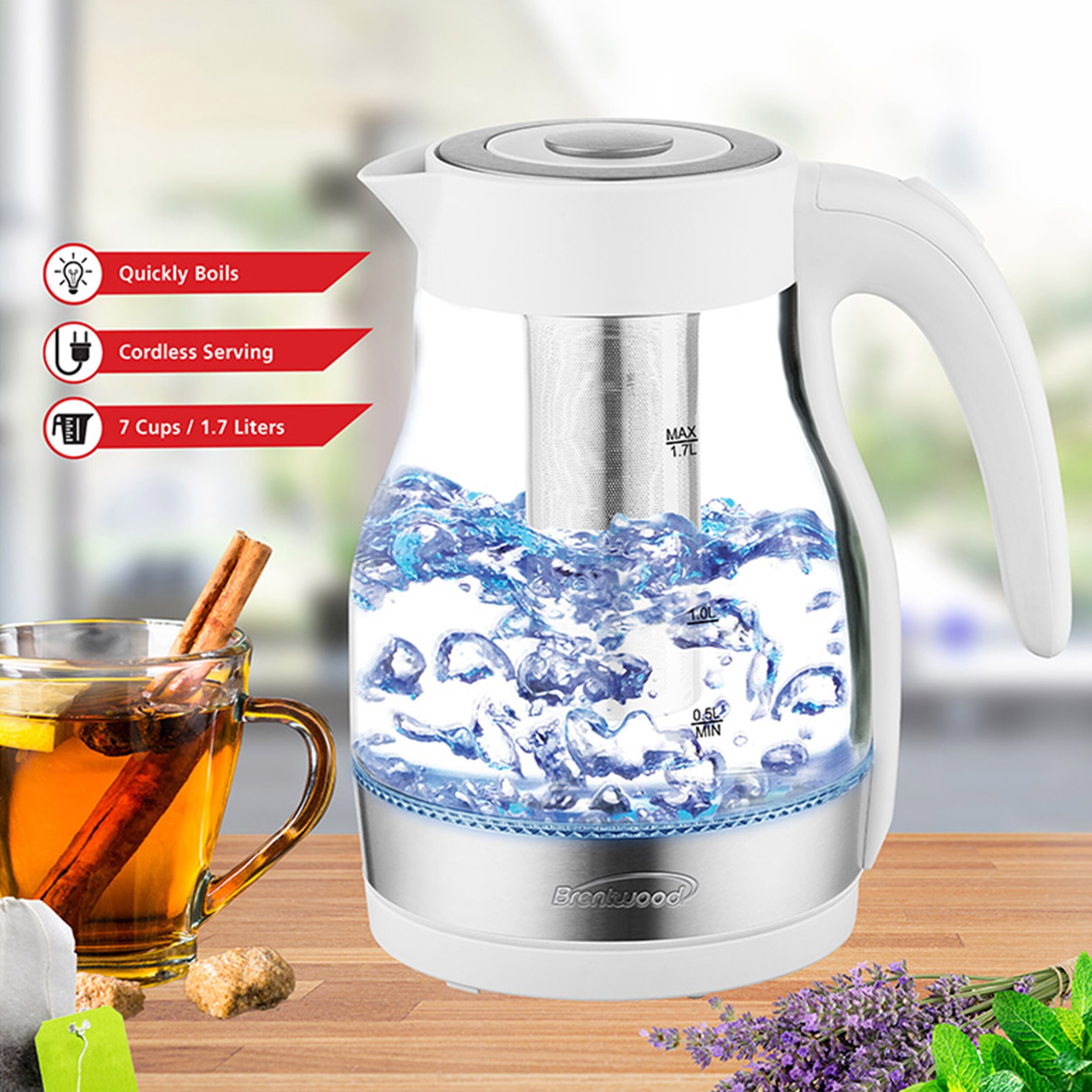 Brentwood tempered glass tea kettle store