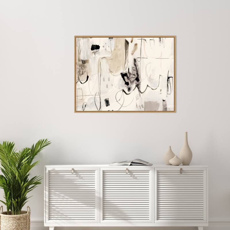 Net Neutral II by Victoria Barnes Framed Canvas Wall Art Print 42 x 32 in. - Sylvie Maple