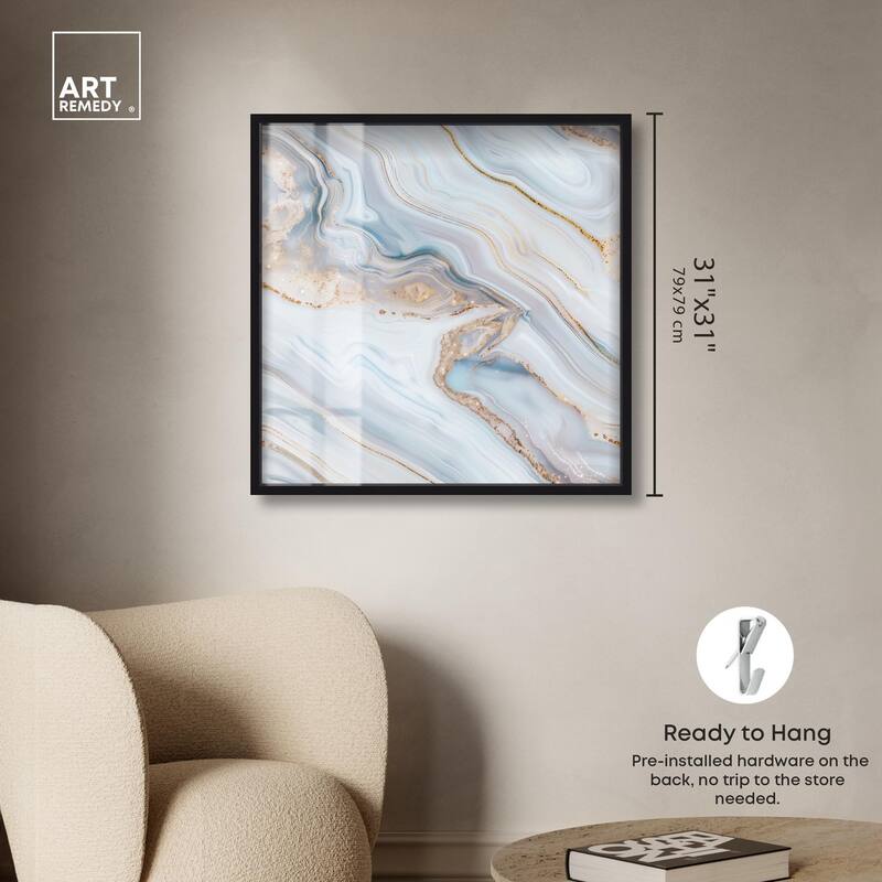 Icy Glitter Stone I Shadowbox by Art Remedy