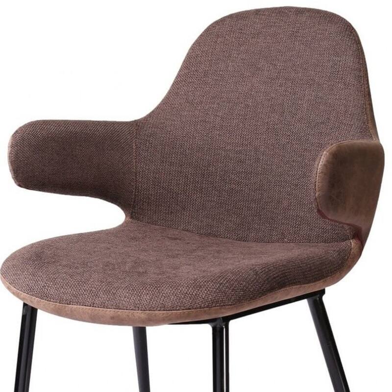 23-Inch Upholstered Arm Chair with Round Arms and Metal Frame - 24” x 23” x 33”
