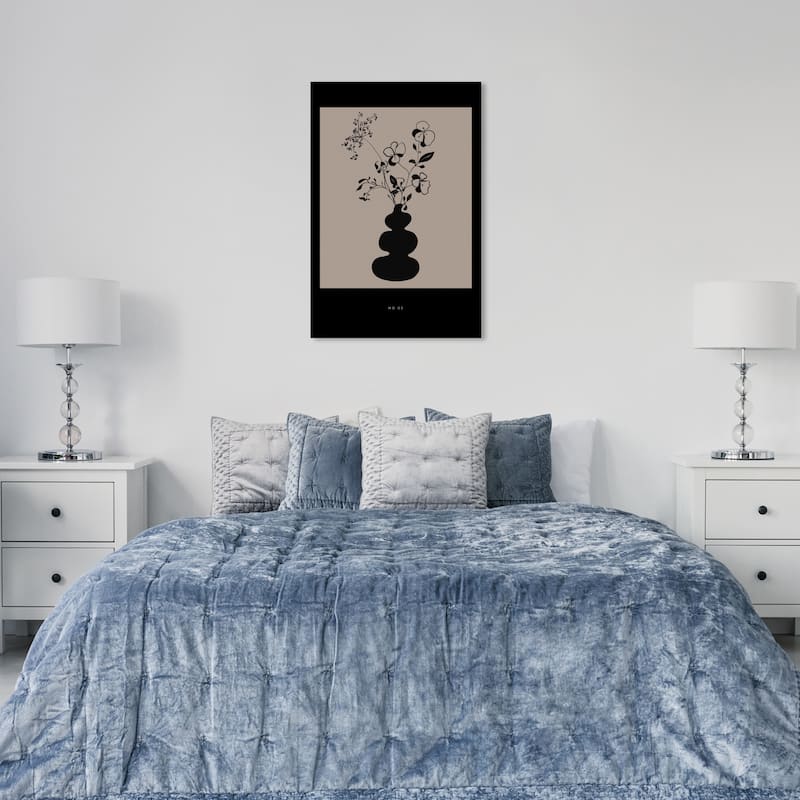 Wynwood Studio Canvas Floral and Botanical Number 65 Botanicals Black and Modern & Contemporary Wall Art Canvas Print - 36 x 24