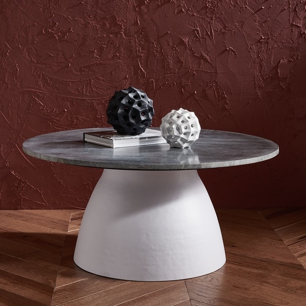 slide 2 of 8, SAFAVIEH Couture Roseclaire Stone Drink Table (Fully Assembled) - 9.5 in. W x 9.5 in. D x 24 in. H