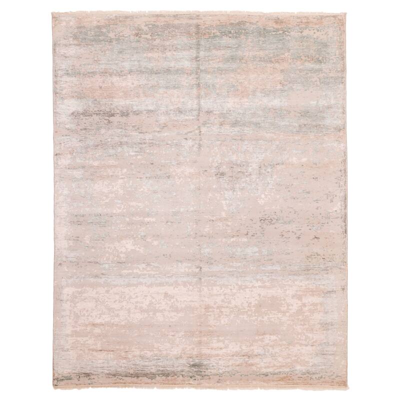 ECARPETGALLERY Hand-knotted Legacy Beige Silk, Wool Rug - 7'11 x 9'10
