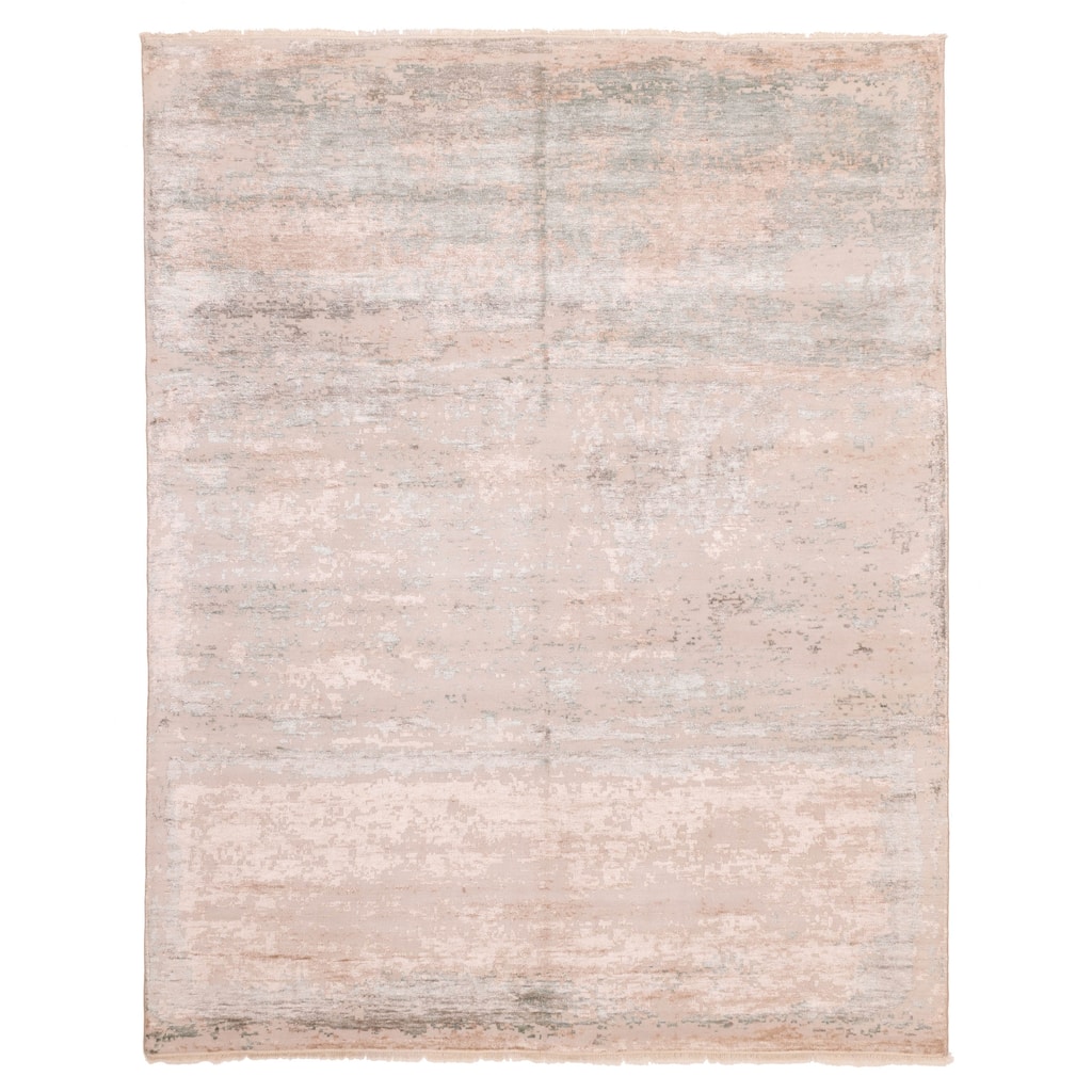 ECARPETGALLERY Hand-knotted Legacy Beige Silk, Wool Rug - 7'11 x 9'10