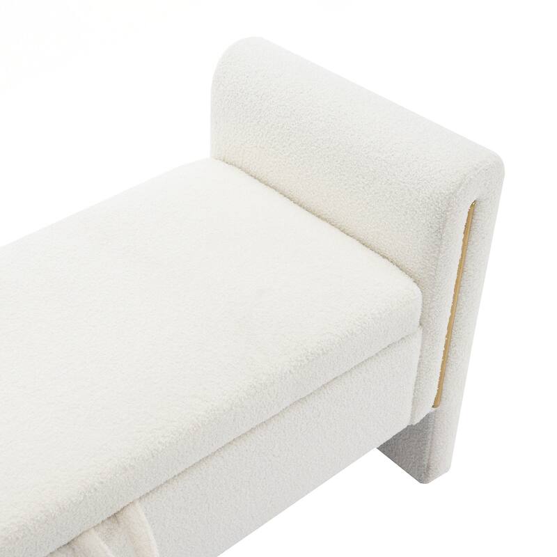 Bench with Arms and Storage,Upholstered Large Foot Rest Stool, Comfy Window Vanity Bench for Living Room,Bedroom,Dorm
